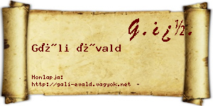 Gáli Évald névjegykártya